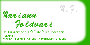 mariann foldvari business card